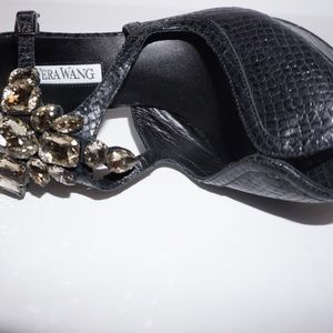 🎉HP🎉 Vera Wang | Crystal Statement T-Strap Heels